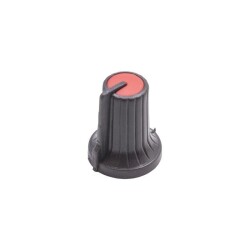 HT500 15mm Potansiyometre Düğmesi Siyah-Kırmızı 
