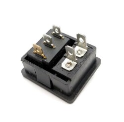IEC320 2-Pin Erkek Power Soketi - Işıklı Anahtarlı - 2