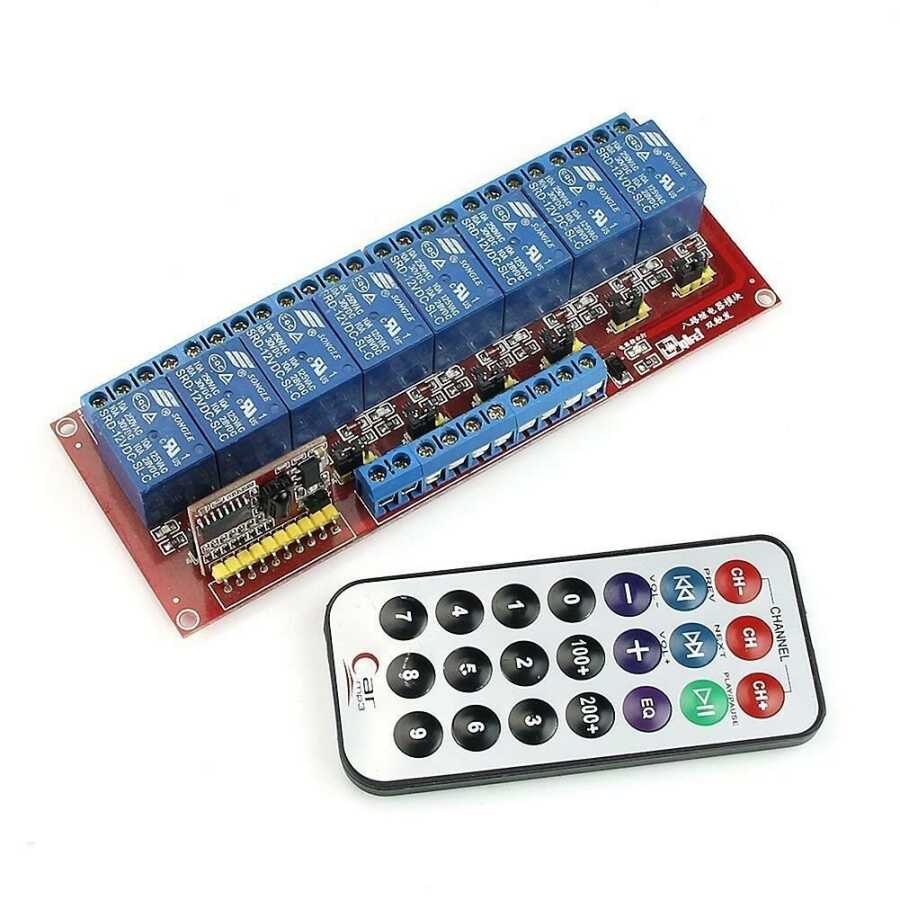  Ir Kumandalı Röle Kartı 12v 8 Kanal