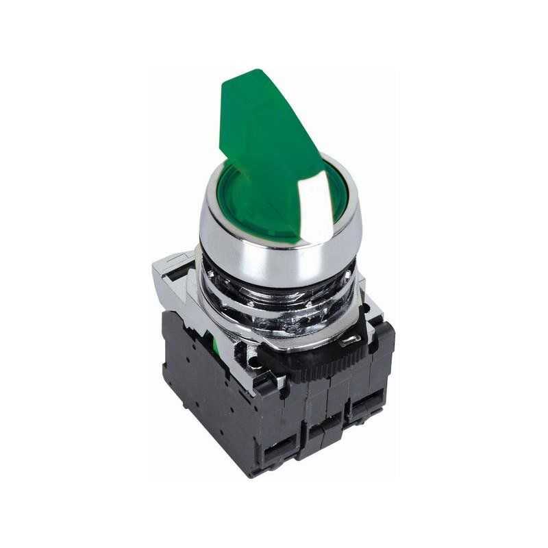  Ism-bk123m5 220v Metal Işıklı Mandal Buton - Yeşil