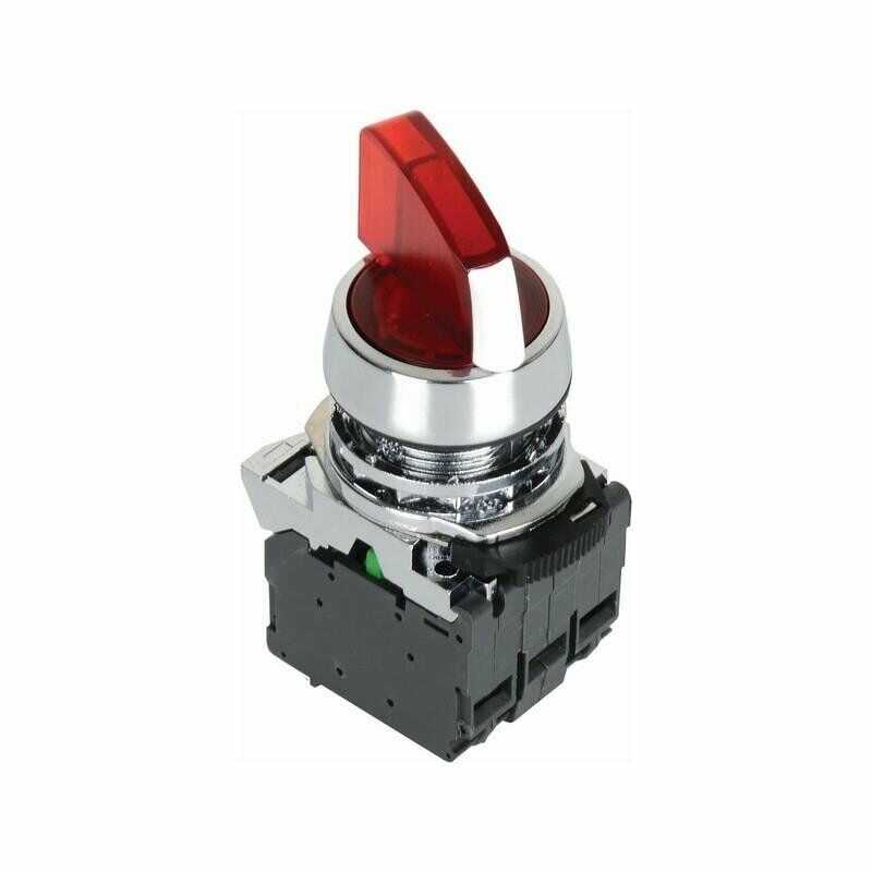  Ism-bk124m5 220v Metal Işıklı Mandal Buton - Kırmızı