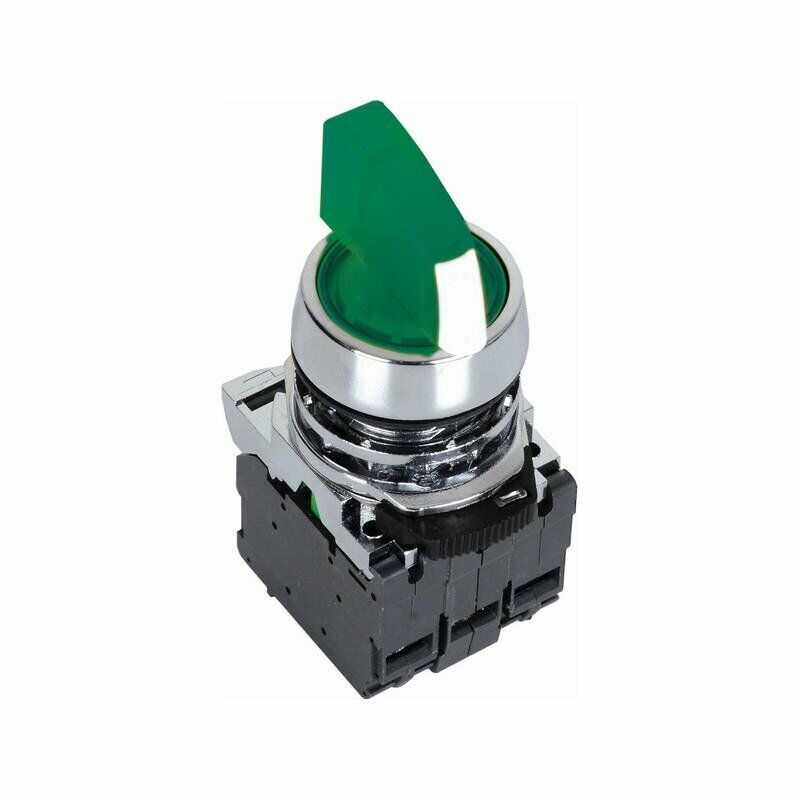  Ism-bk133b5 24v Metal Yeşil Işıklı Mandal Buton 1-0-2