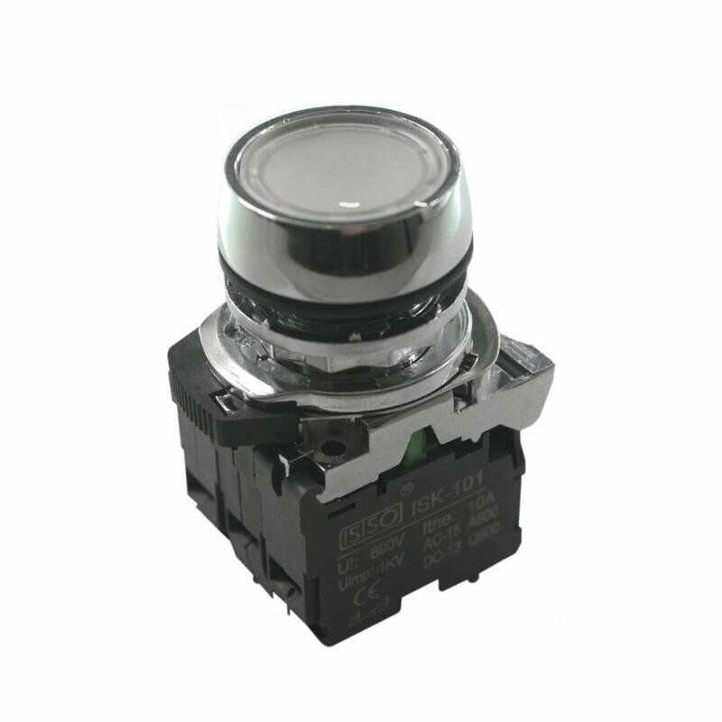  Ism-bw31b5 24v Işıklı Yaylı Metal Buton - Beyaz