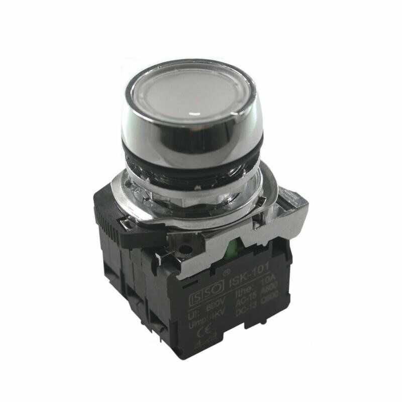  Ism-bw31m5 220v Işıklı Yaylı Metal Buton - Beyaz