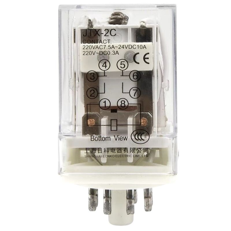 8ピンパワーリレー DC 24V コイル 5A 240V AC 28V ソケット付き