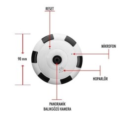Kablosuz Panoramik Kamera 1080P Gece Görüşlü Bebek Kamerası - 2