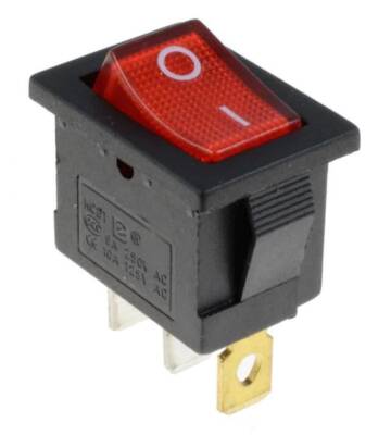 KCD1-1 Red Illuminated On/Off Switch 3 Pin - 1