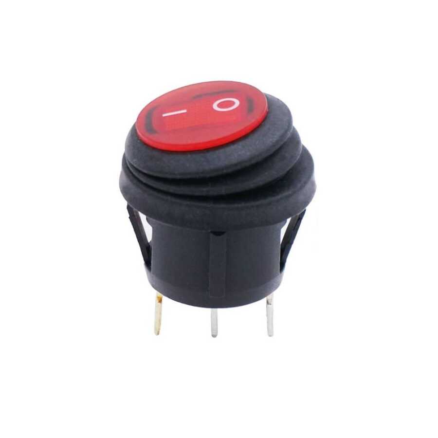 Kcd1-2 Su Geçirmez Işıklı On-off Anahtar 3 Pin