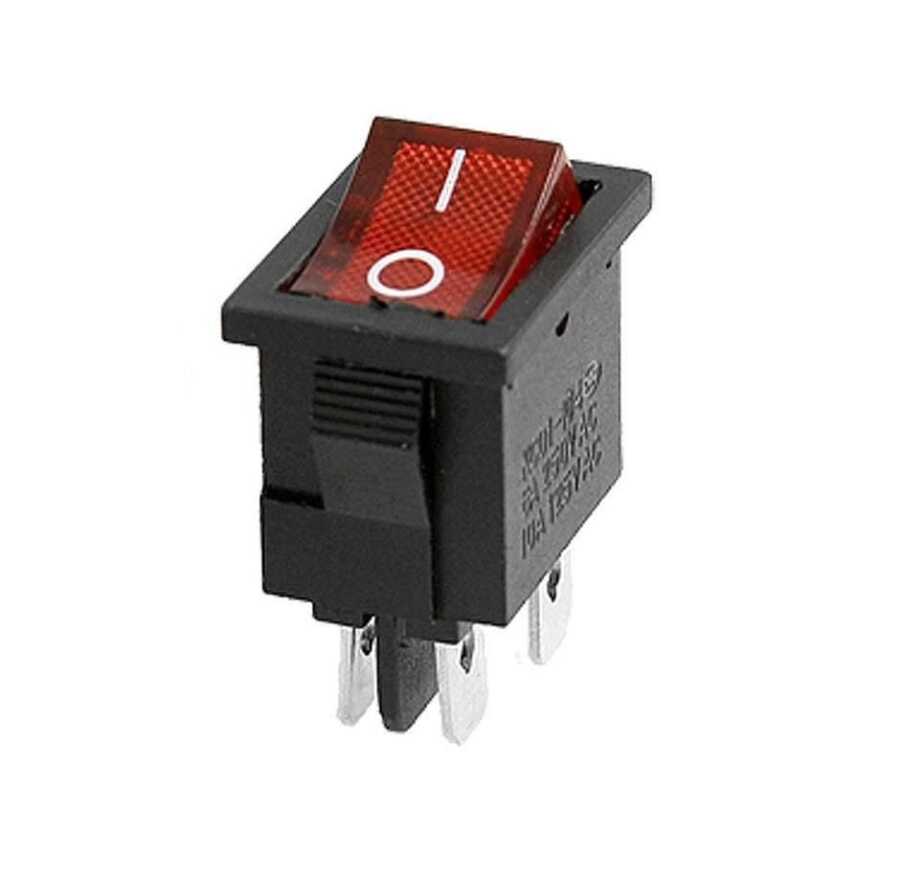  Kcd1 Kırmızı Işıklı On/off Anahtar 4 Pin