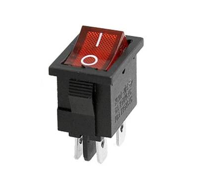 KCD1 Red Illuminated On/Off Switch 4 Pin - 1