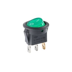 KCD1 Siyah Yeşil Işıklı On/Off Anahtar 3 Pin 