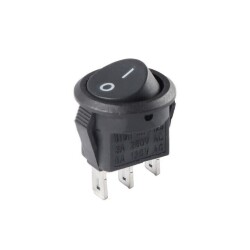 KCD11 3-Pin Mini Round On-Off Switch - Black 