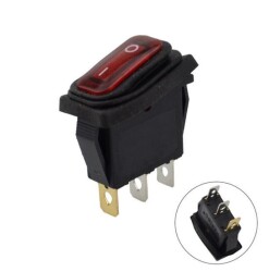 KCD3 15A Waterproof Red Illuminated ON-OFF Switch 