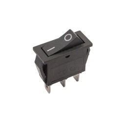 KCD3 Single Narrow 3-Pin On/Off Switch - Black 