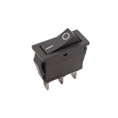 KCD3 Single Narrow 3-Pin On/Off Switch - Black - 1