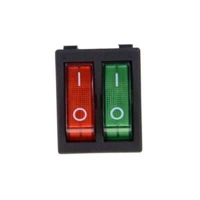 KCD4 Dual Illuminated ON-OFF Switch Red Green 6 Pin - 2