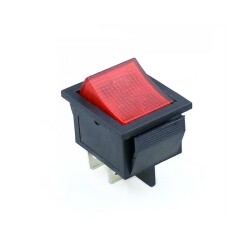 KCD4 Illuminated On/Off Switch - Red 