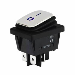 KCD4 Waterproof 20A Illuminated ON-OFF Switch 4 Pin - Blue - 1