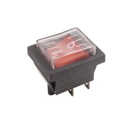 KCD4 Waterproof Illuminated On/Off Switch - Red 