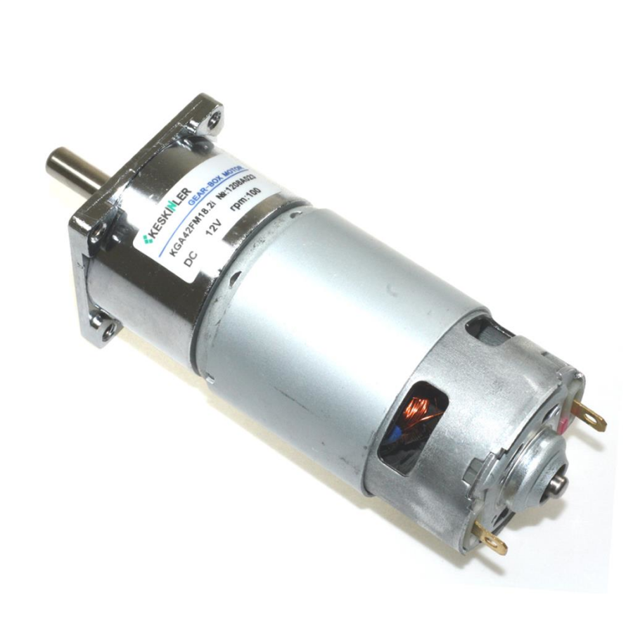  Kga42 12v 100rpm 42mm Redüktörlü Flanşlı Uzun Dc Motor