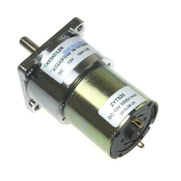 KGA42 12V 120Rpm 42mm Redüktörlü Flanşlı Kısa  Dc Motor