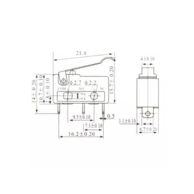 QUARKZMAN 6 Stück KW11-3Z-B 1NO 1NC Mikroschalter 5A 125/250VAC Wasserdichte Miniatur-Mikroschalter für Präzisionskomponenten