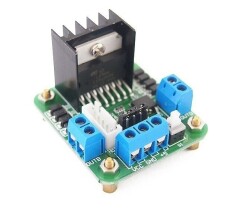 L298 Voltaj Regulatörlü Çift Motor Sürücü Kartı (Yeşil Pcb) - 1