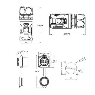 LP-24-J/LC/213/SX-43-401 Su Geçirmez Fiber Optik Konnektör - Dişi - 2