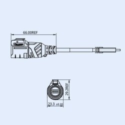 LP16-TYPEC-MP-MP-1M-002 Su Geçirmez Type C 3.1 Erkek Konnektör - 1M Kablo - 3