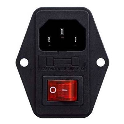 Male Power Socket with Ear - With Illuminated Switch - 1