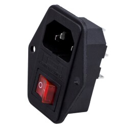 Male Power Socket with Ear - With Illuminated Switch - 2