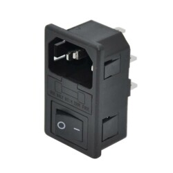 Male Power Socket Without Ear - With Switch Without Light 