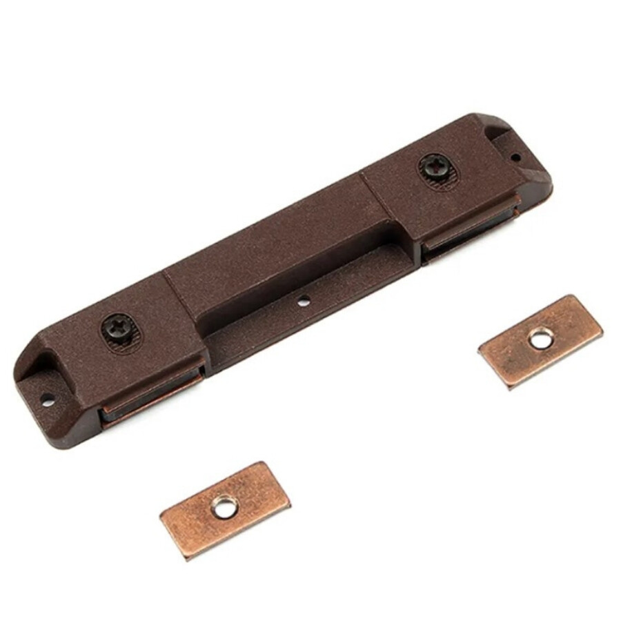  Mıknatıslı Plastik Mobilya Kapak Kilidi 110x23x14mm - Kahverengi