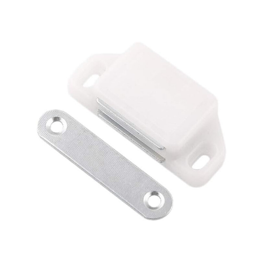  Mıknatıslı Plastik Mobilya Kapak Kilidi 36x25x15mm - Beyaz