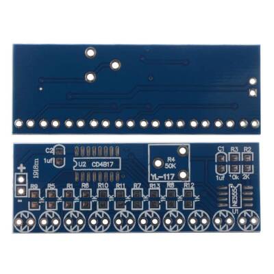 NE555 + CD4017 LED DIY Elektronik Eğitim Kiti - Kara Şimşek - 2