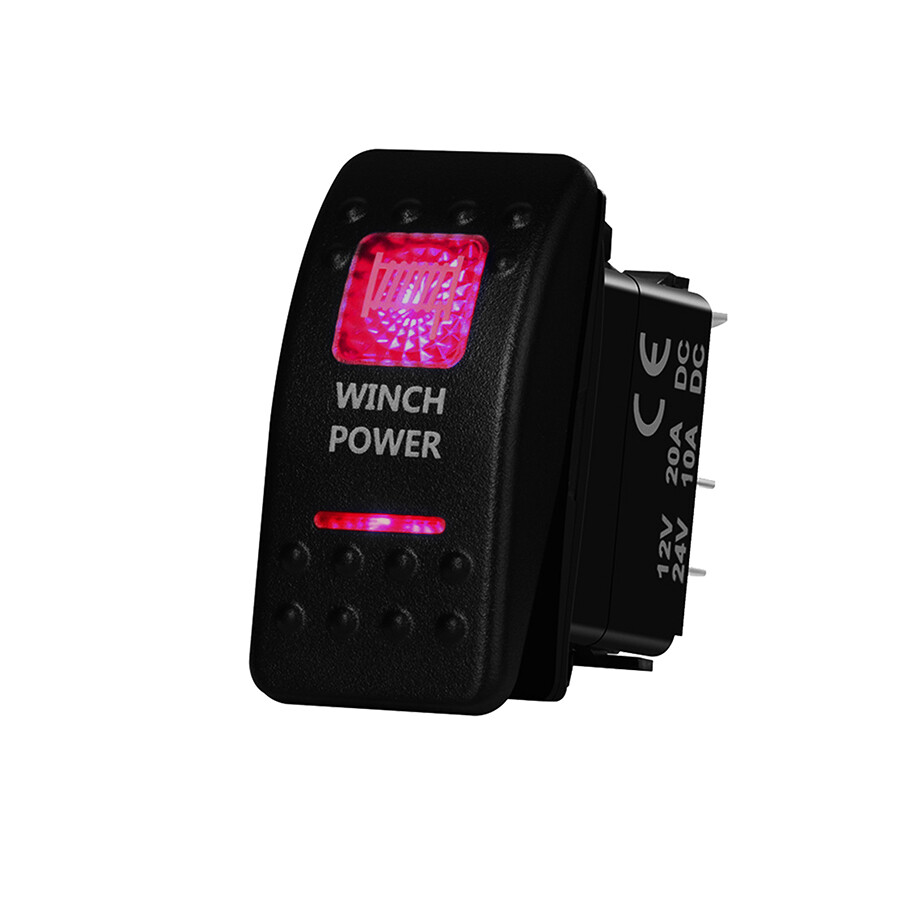  On-off Kırmızı Işıklı Anahtar 5-pin 12v-24v - Winch Power
