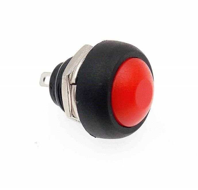  Pbs-33b 12mm Push Buton - Kırmızı