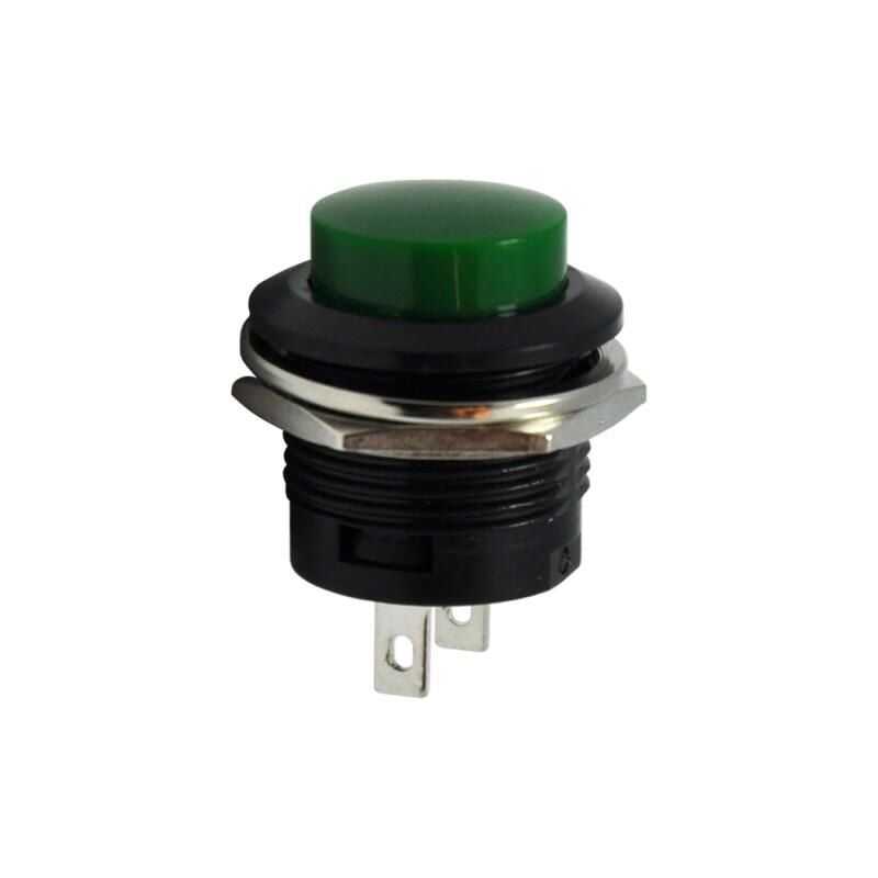  R13-507 16mm Yaylı Push Buton - Yeşil