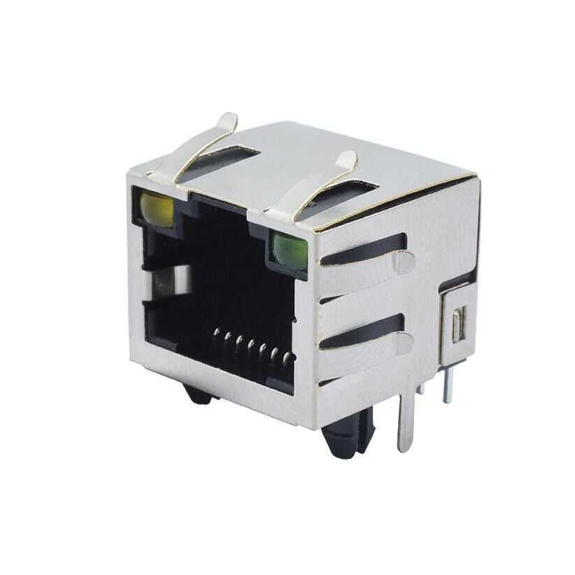 RJ45 8P8C Işıklı Dişi Ethernet Konnektörü - PCB Tipi Diğer Konnektörler ...