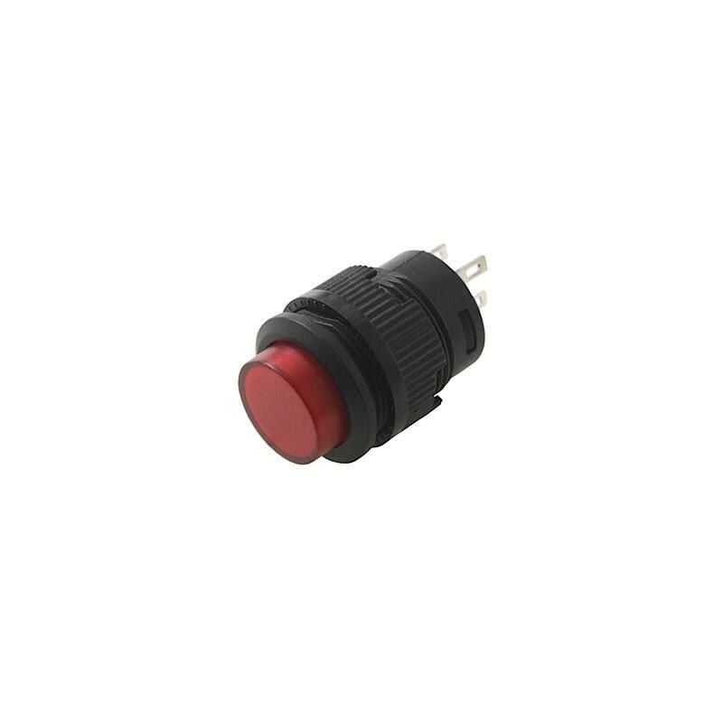  Rl16-503a 16mm Plastik 2 Pin Anahtarlı Buton Kırmızı