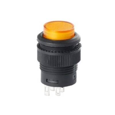 RL16-503A 16MM Plastik 4 Pin Kalıcı Buton Sarı Push Buton Switch ...