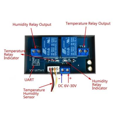SHT20 Temperature and Humidity Meter Relay Module with Display - Incubation Thermostat - XY-WTH1 - 6
