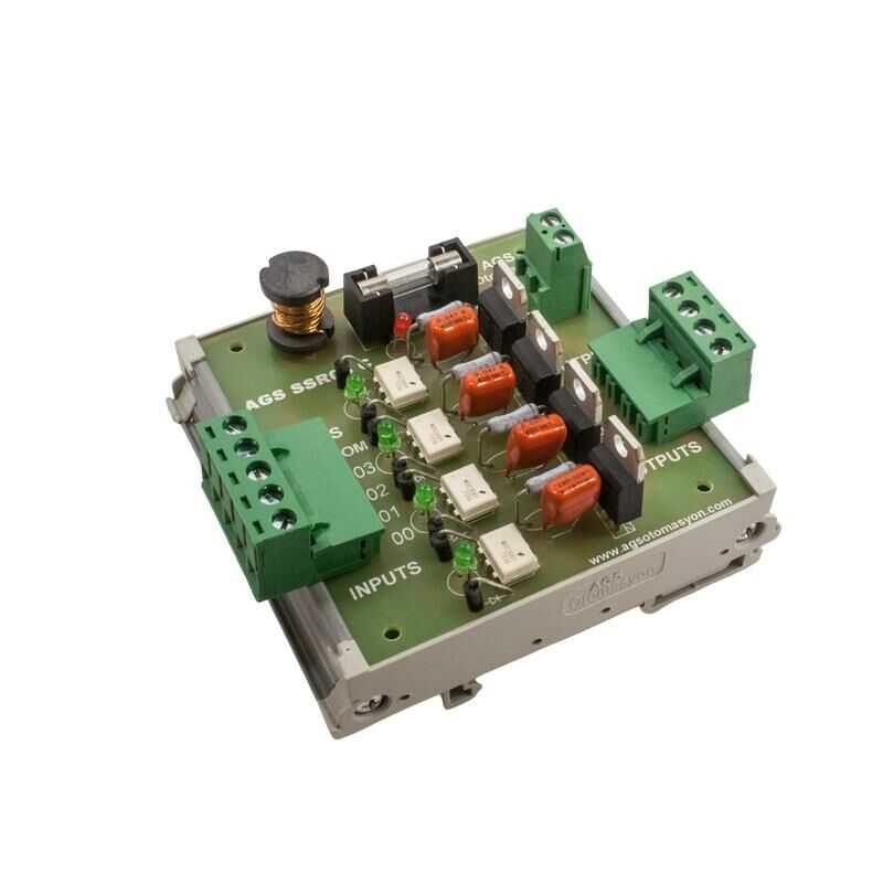  Ssr-04 2a 4 Kanal Ssr Röle Modülü - Ray Montajlı
