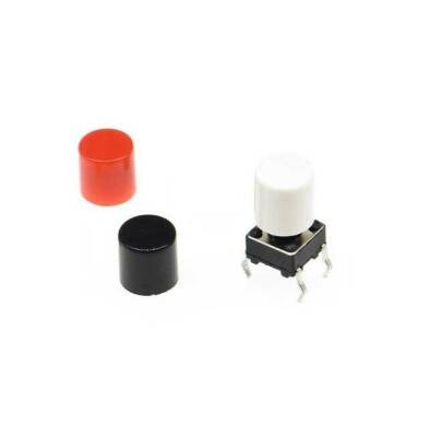 Tact Switch Cover Diameter 3.1mm Black - Compatible with 6x6mm Switch - 2
