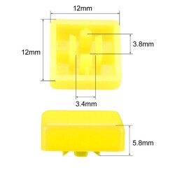 Tact Switch Kapağı Kare Sarı- 10x10x5mm ile Uyumlu - 2
