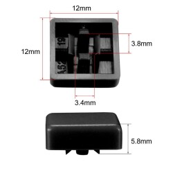 Tact Switch Kapağı Kare Siyah - 10x10x5mm ile Uyumlu - 2