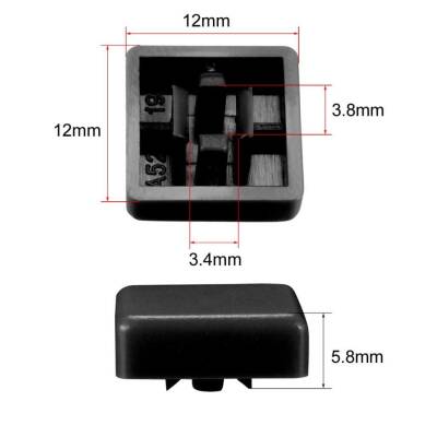 Tact Switch Kapağı Kare Siyah - 10x10x5mm ile Uyumlu - 2
