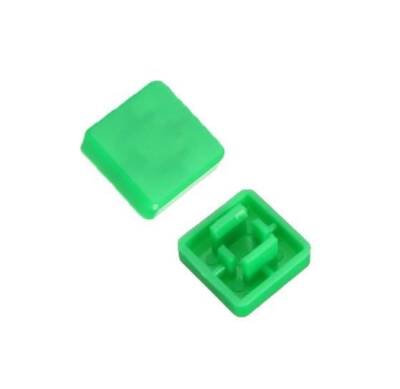 Tact Switch Kapağı Kare Yeşil - 10x10x5mm ile Uyumlu - 1