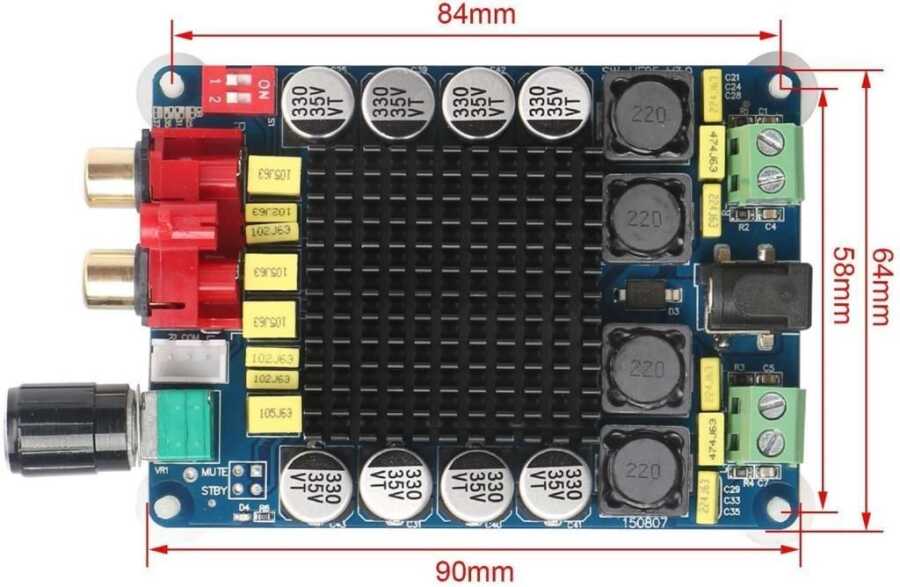 XH-A105 Bluetooth 5.0 TDA7498 Digital Amplifier Board 2x100W XH-A105 Bluetooth 5.0 TDA7498 Digital Amplifier Board 2x100W