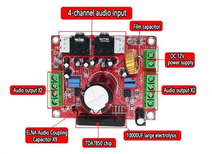 TDA7850 4X50W Amplifikatör Modülü Amfi Devreleri Motorobit - Motorobit.com
